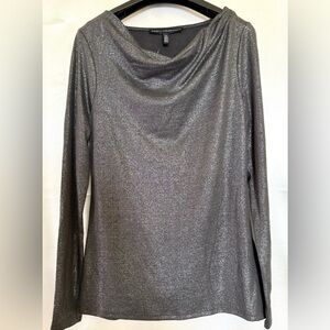 White House Black Market Metallic Silver Top.